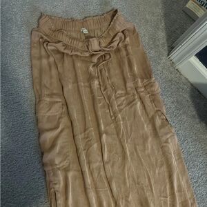 Aerie Pale Orange Bohemian Maxi Skirt Soft Stretchy Pockets Size Medium